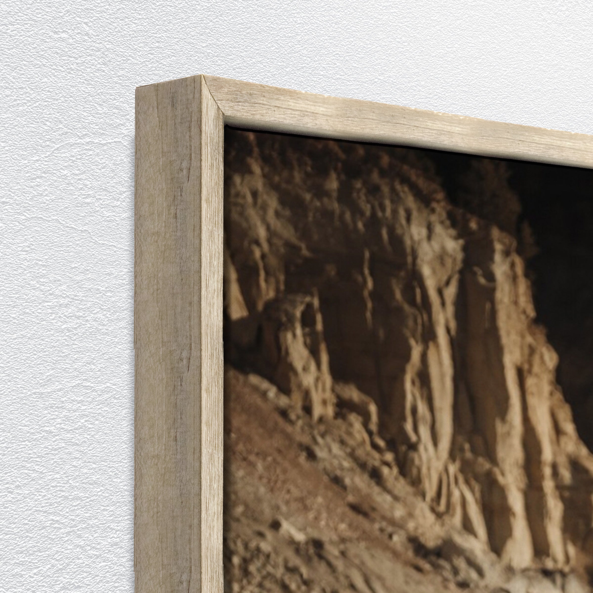 Wild horses canvas art barnwood frame detail - Your Western Decor