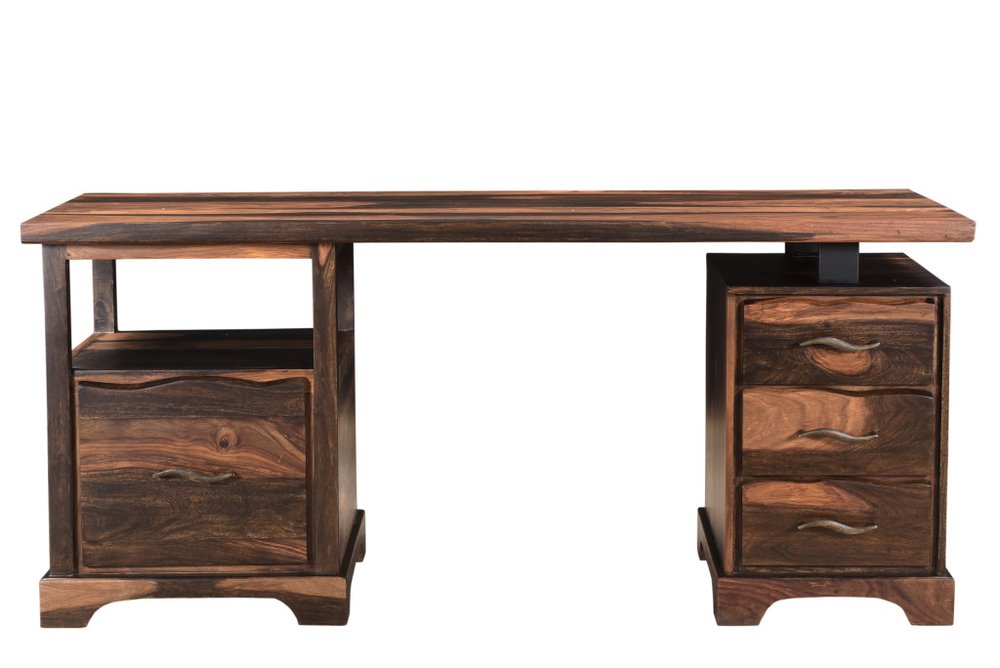 Front view of the pecos executive wood desk