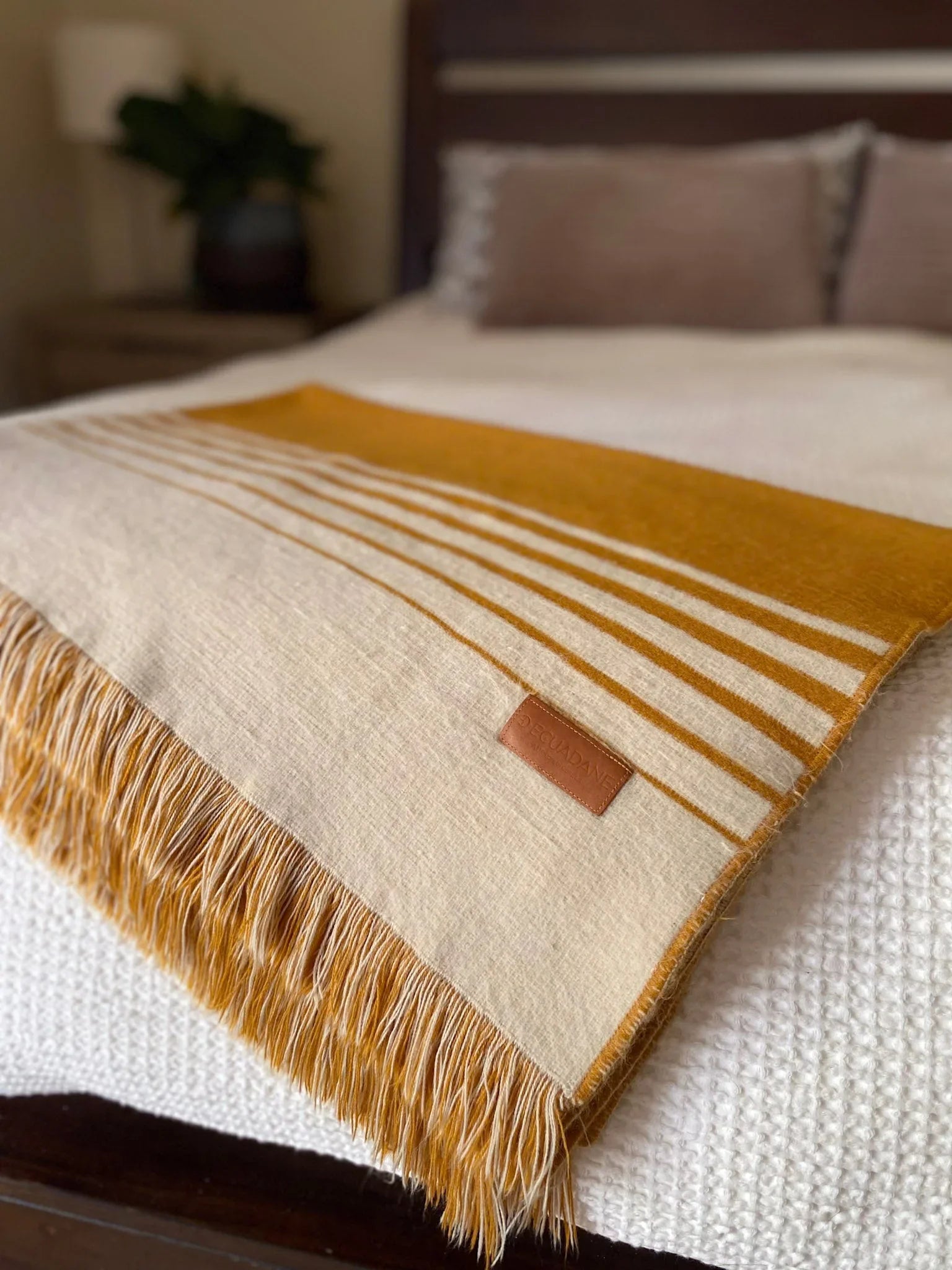 Gold and beige color ultra plush throw blanket - Your Western Decor