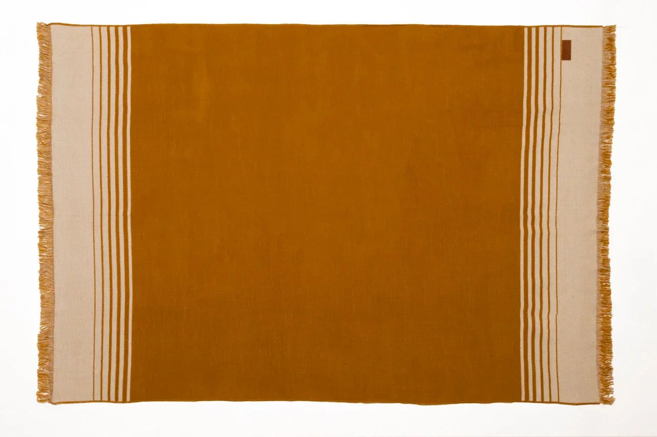 Gold and beige color ultra plush throw blanket front - Your Western Decor