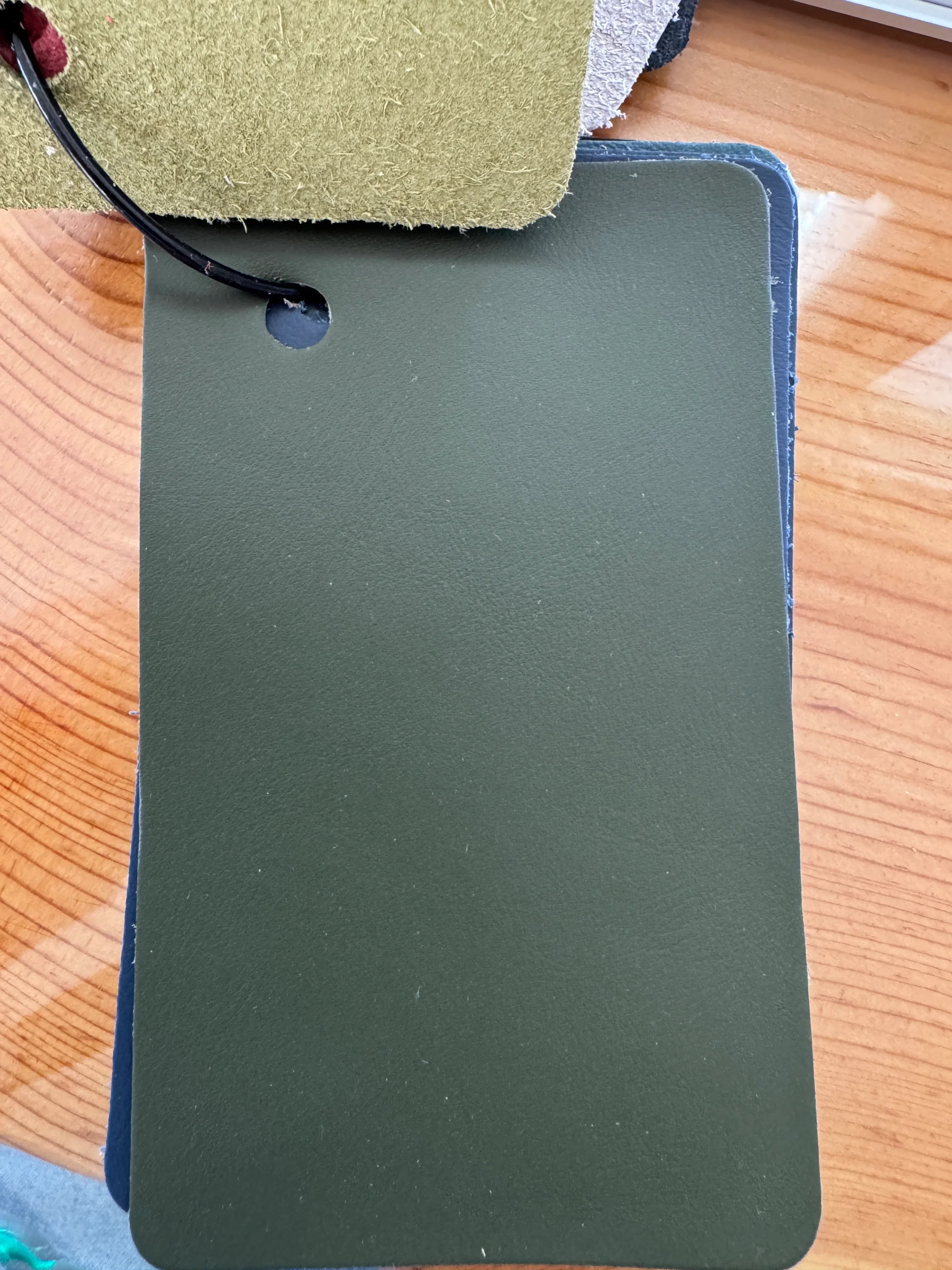 Green Grapevine smooth grain leather sample - Your Western Decor