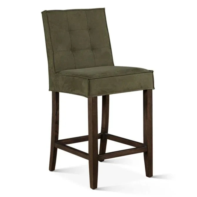 Olivia green suede upholstered counter chair - Your Western Decor