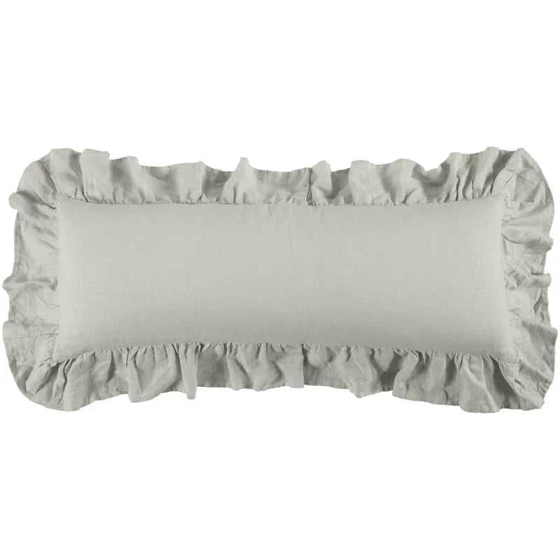 Grey Ruffled Body Pillow - Your Western Decor