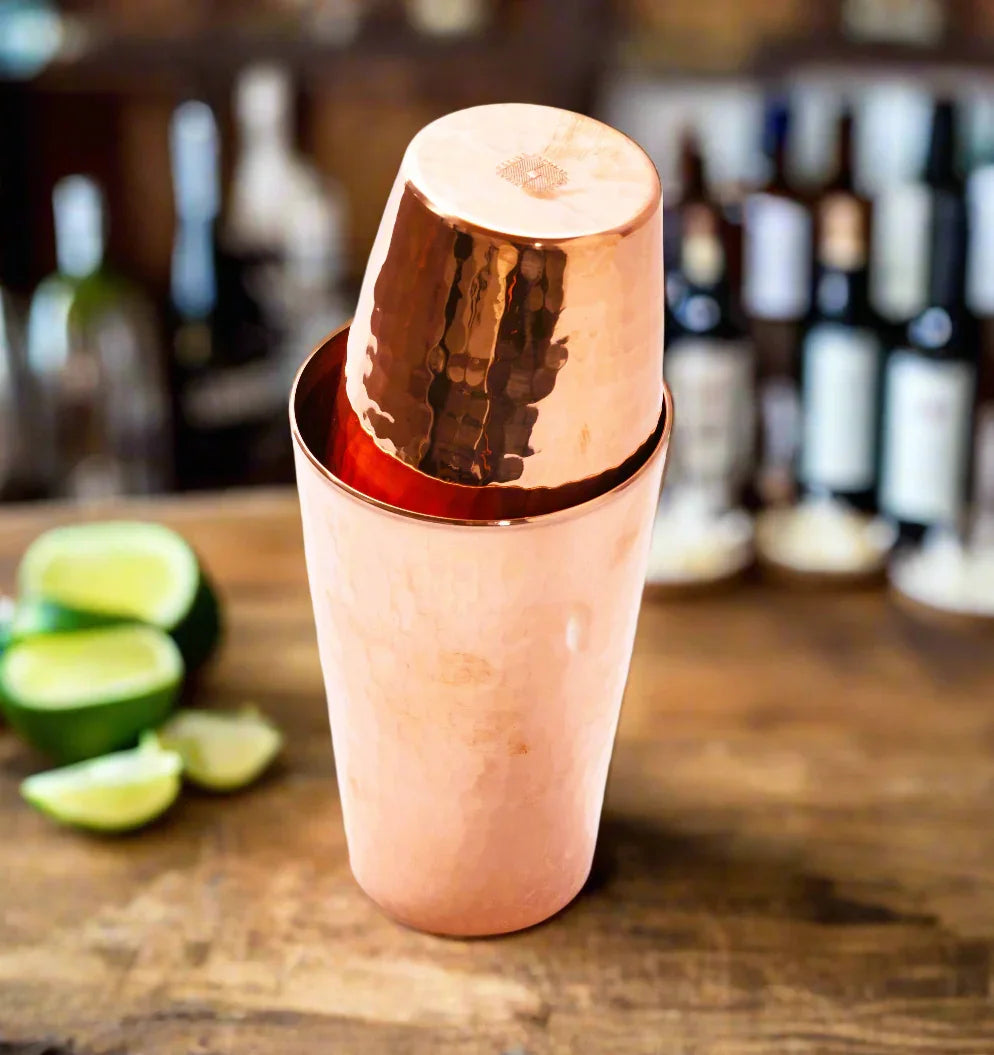 Hammered copper Boston cocktail shaker - Your Western Decor