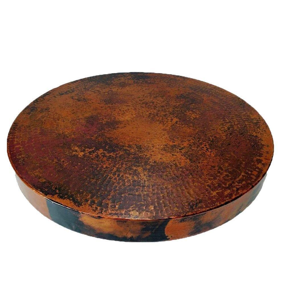 Hammered copper coffee table top natural