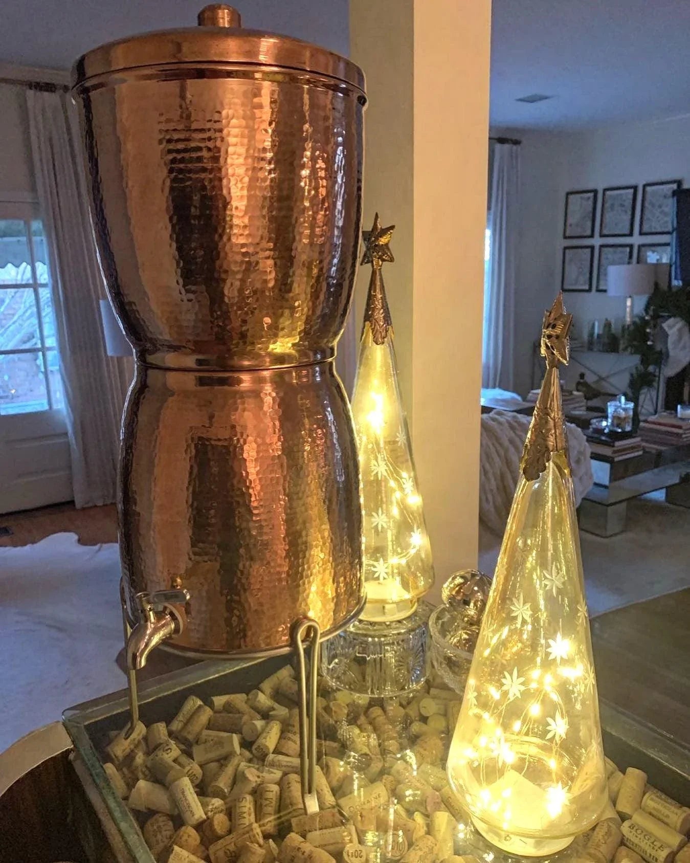 Hammered copper filtered water dispenser - Your Western Decor