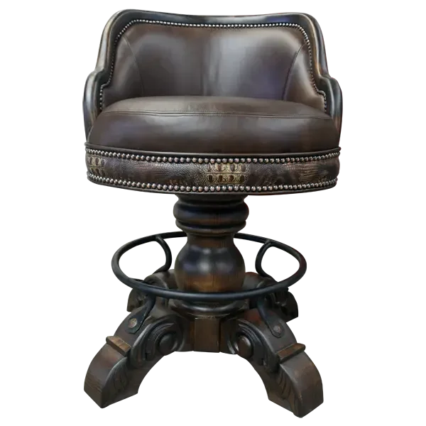 Handcrafted Leather Western Bar Stool - Your Western Decor