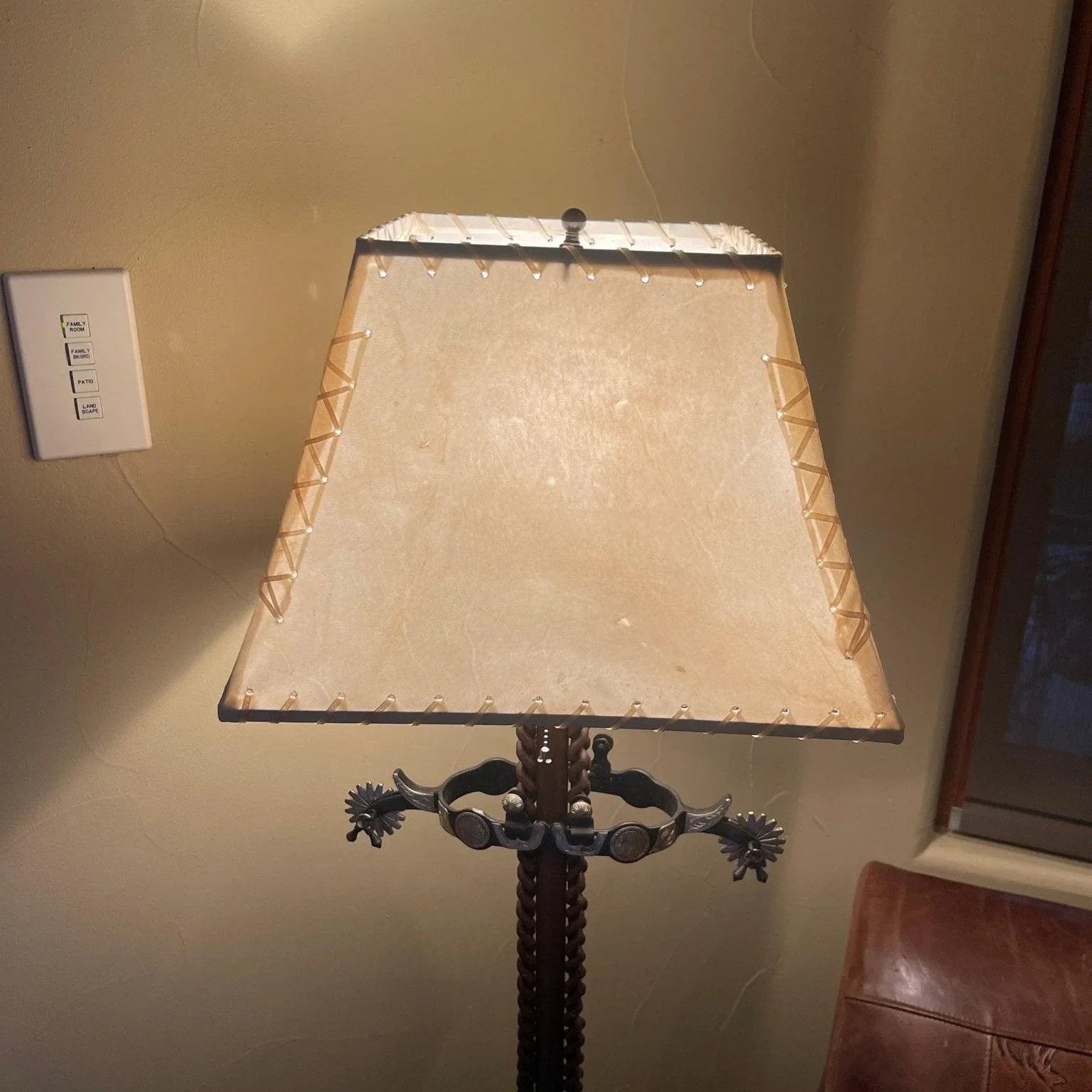 Handmade rawhide lamp shade made in the USA
