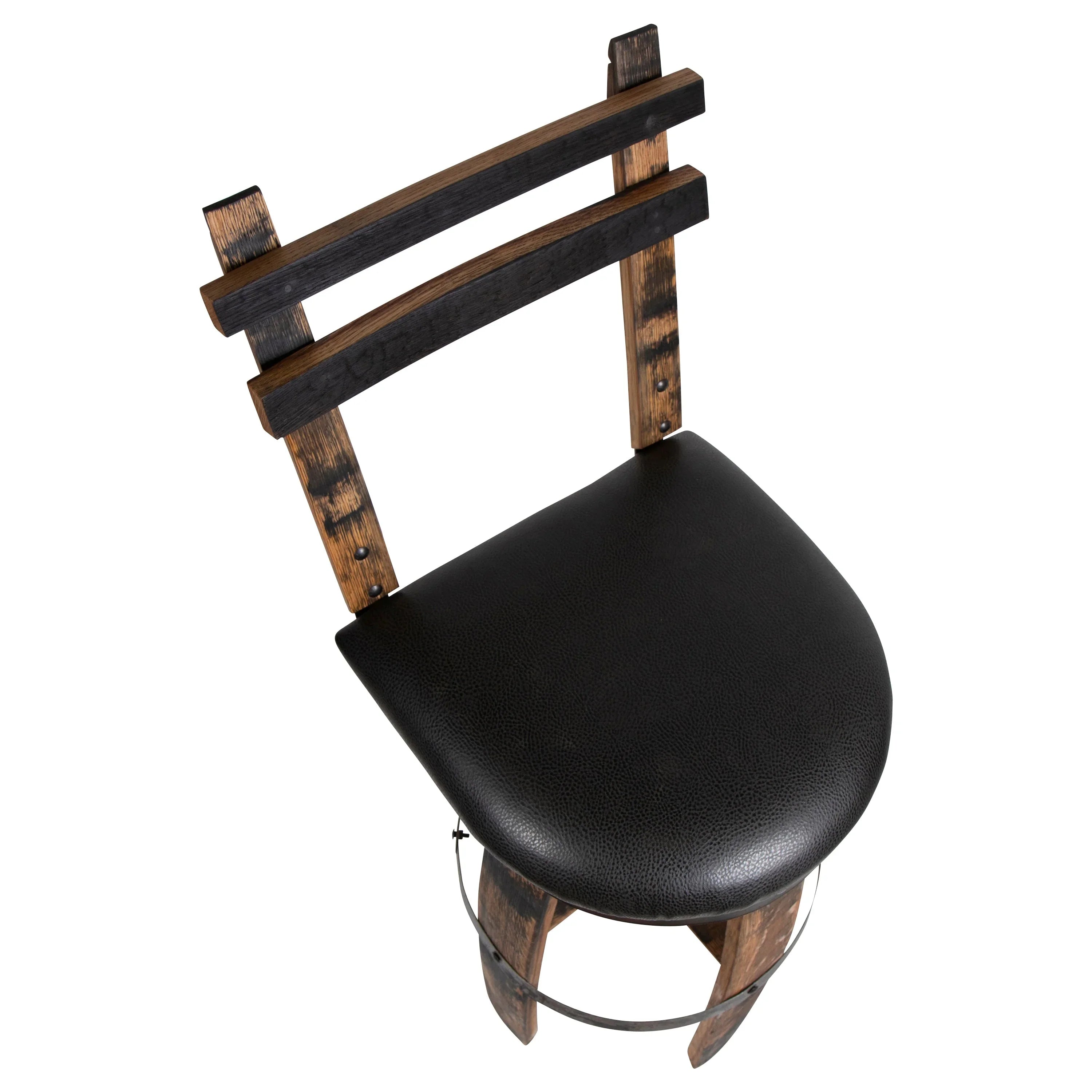 Custom and handmade in the USA 160 Proof Bar Stool with vinyl upholstered swivel Seat - Your Western Decor