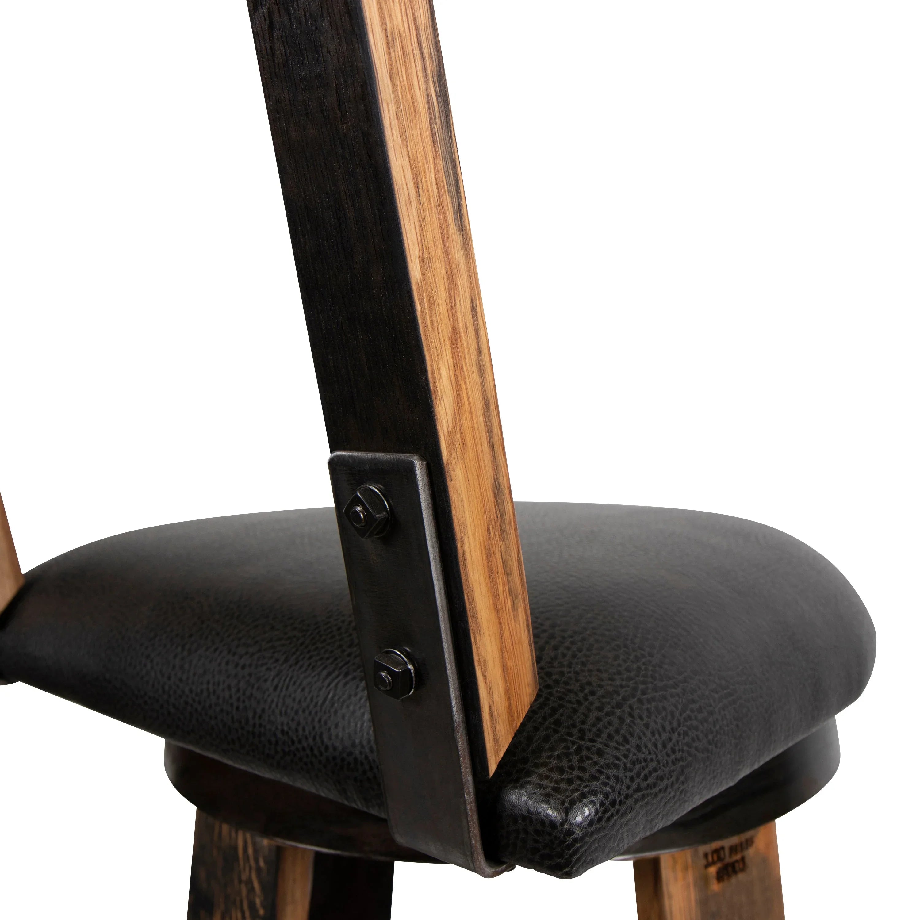 Custom and handmade in the USA 160 Proof Bar Stool with vinyl upholstered swivel Seat - Your Western Decor