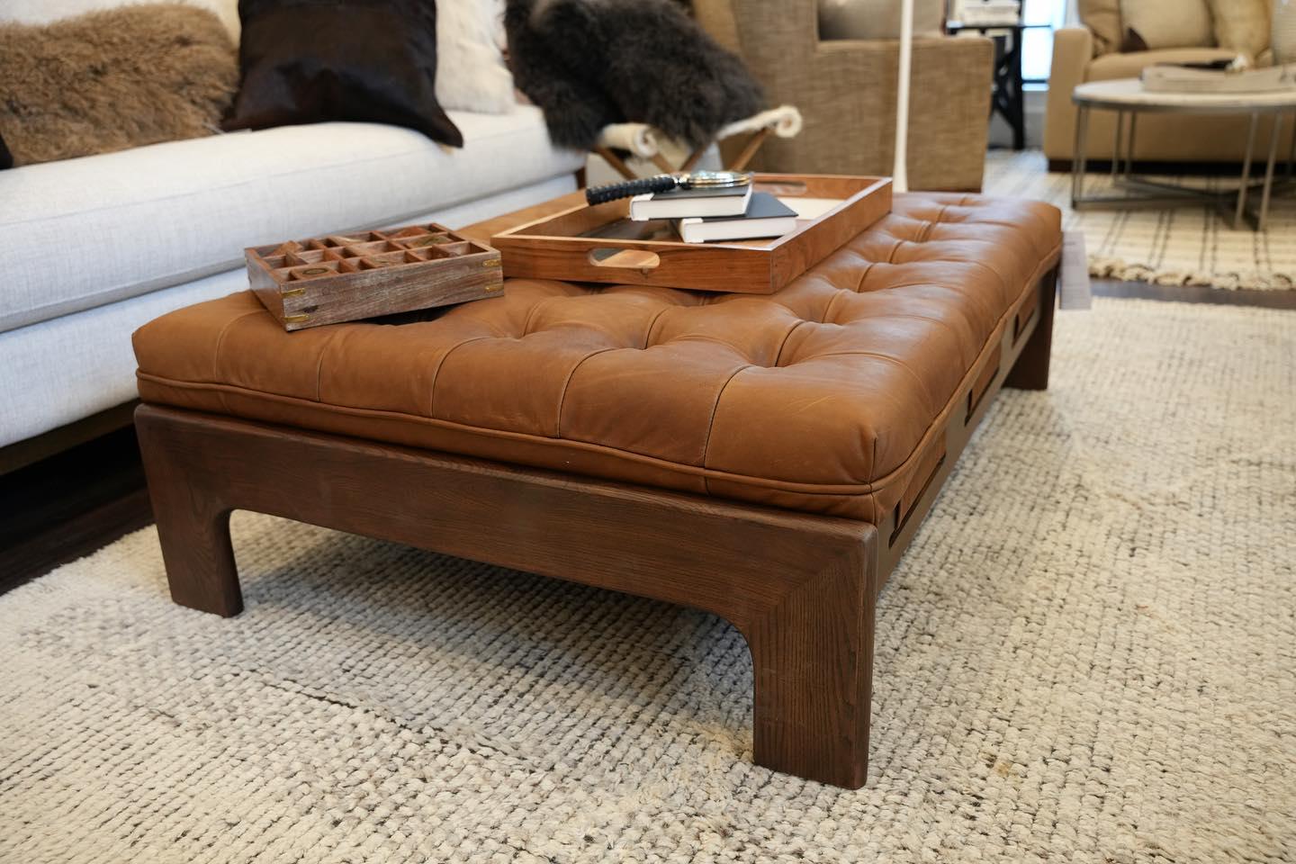 Tufted leather ottoman - Your Western Decor