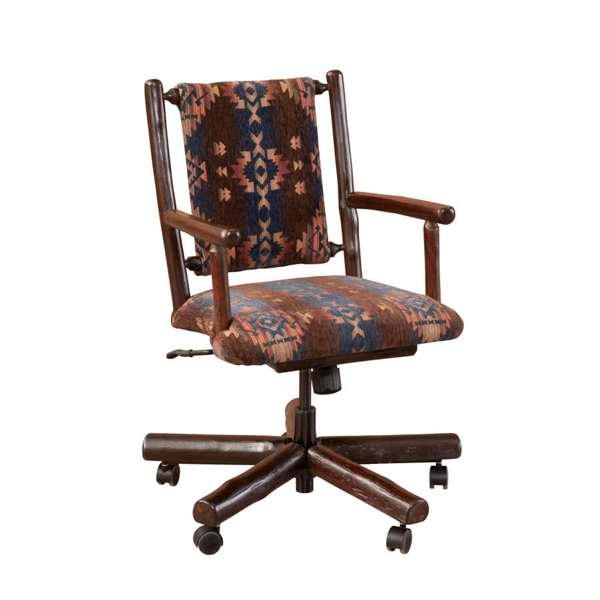 Hickory office chair with Hitchin Post upholstery fabric, made in the USA - Your Western Decor