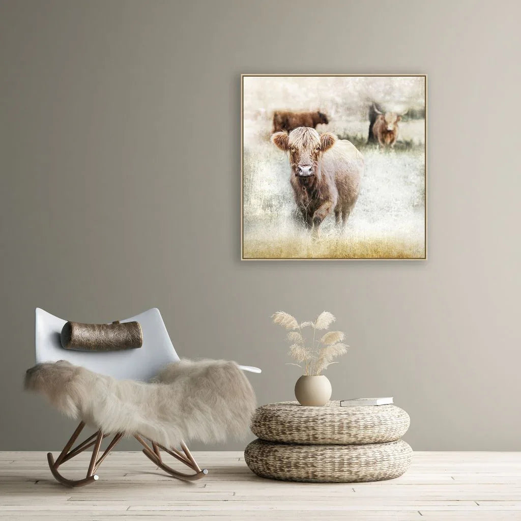 Highlander cow art in space - Your Western Decor