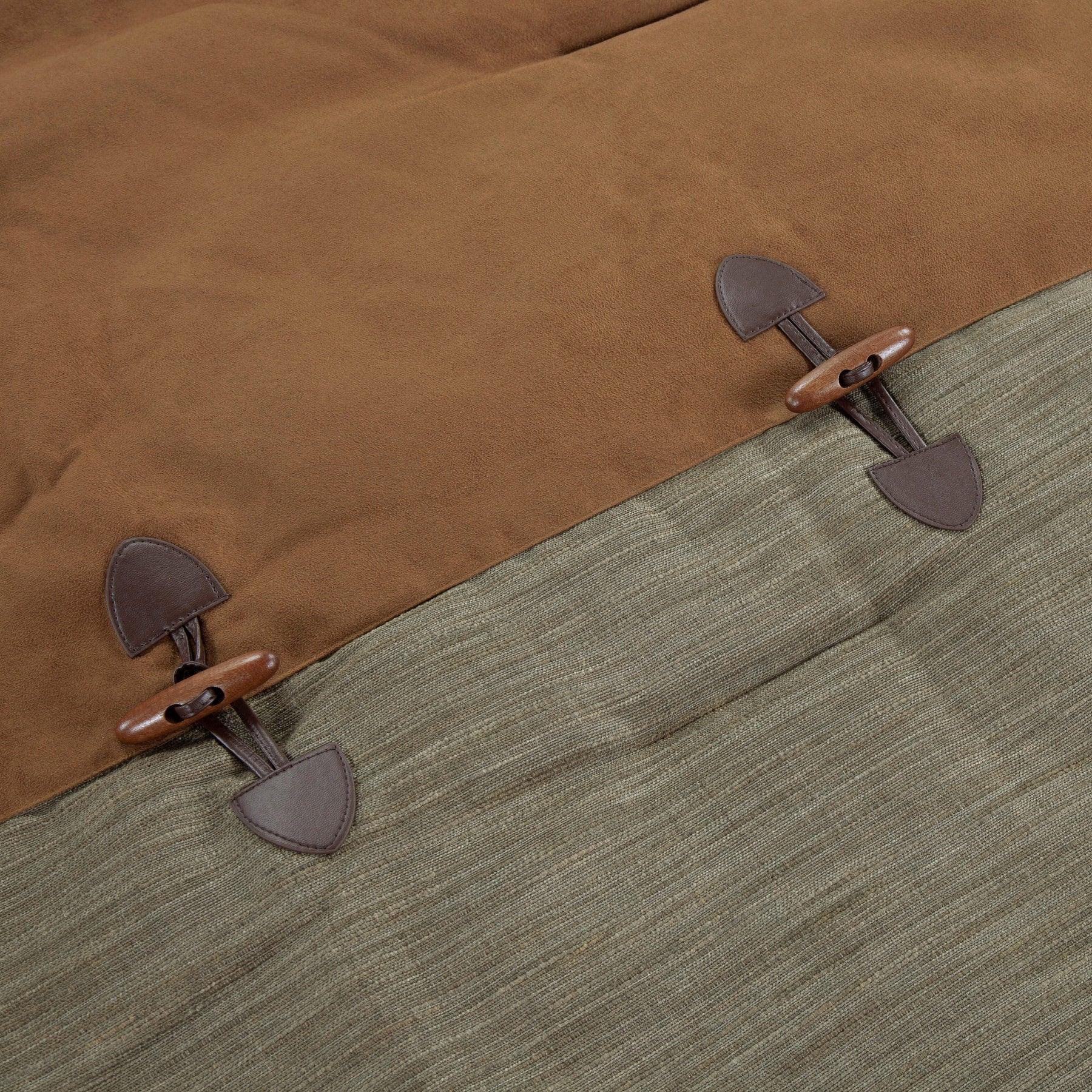 Wood toggles on Highland Lodge Comforter - Your Western Decor