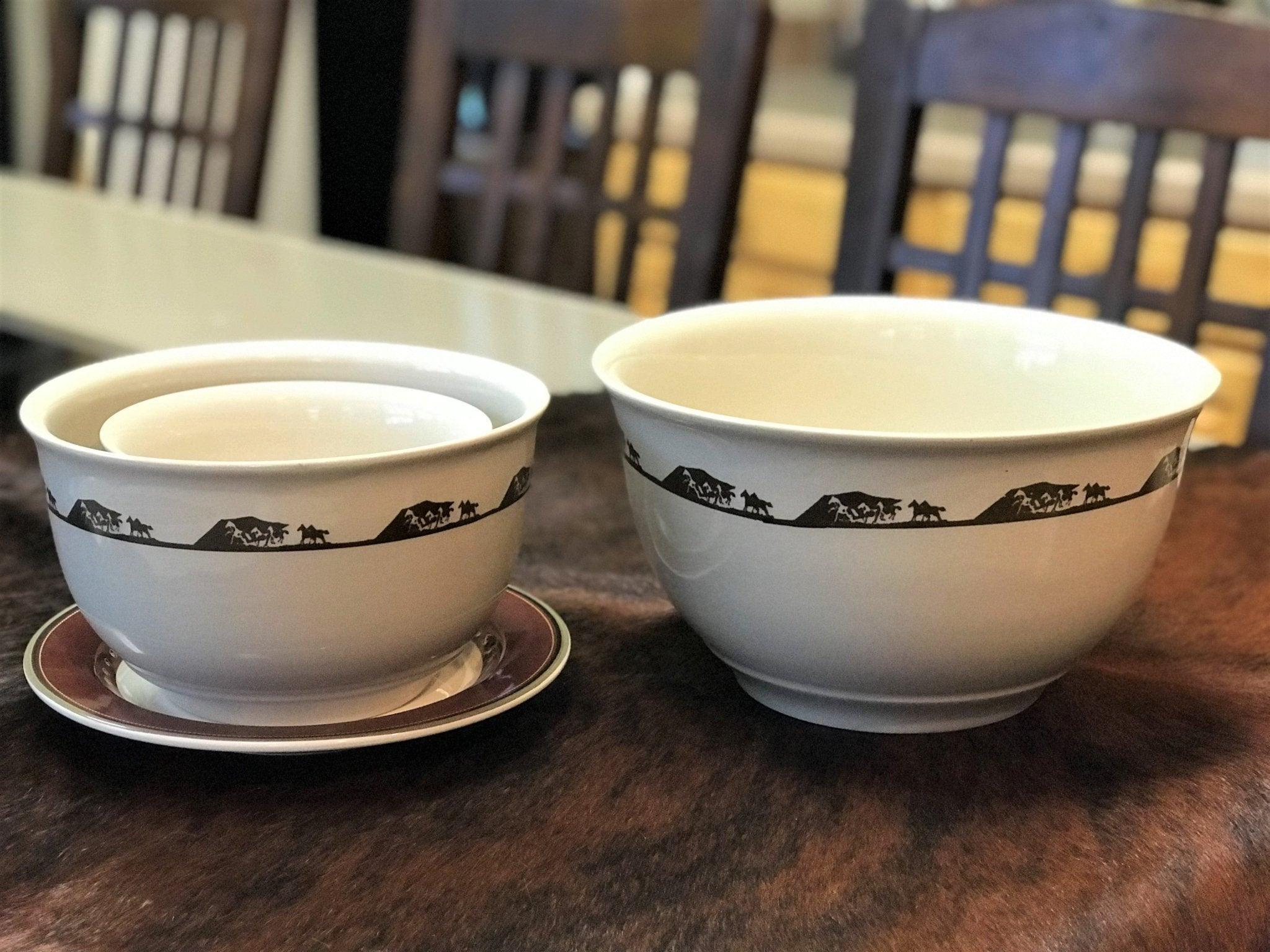 Horses Wide Open Kitchen Bowl Set - 3-pc Stoneware Bowls - Your Western Decor