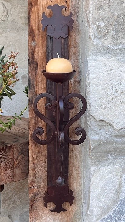 Iron wall candle holder handmade in Mexico - Your Western Decor