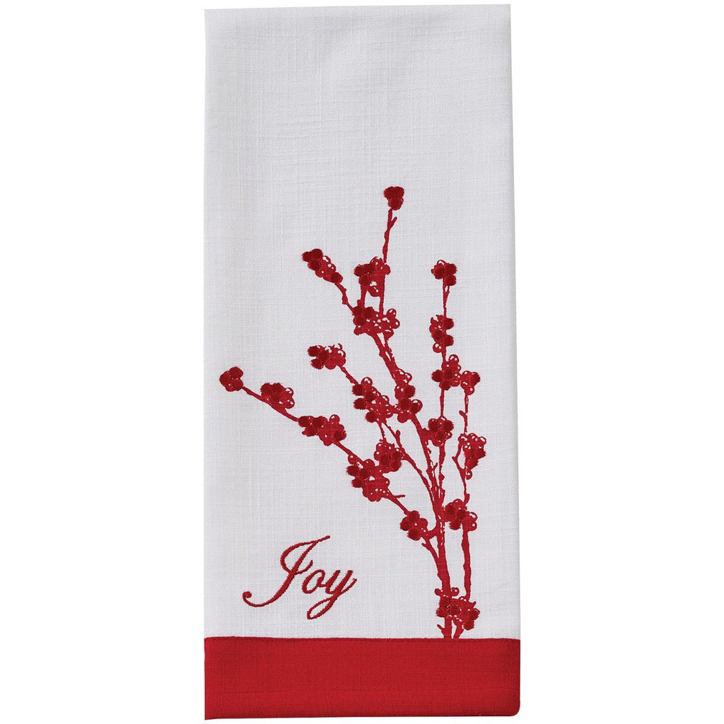 Joy Embroidered Dish Towels - Christmas kitchen towels - Your Western Decor