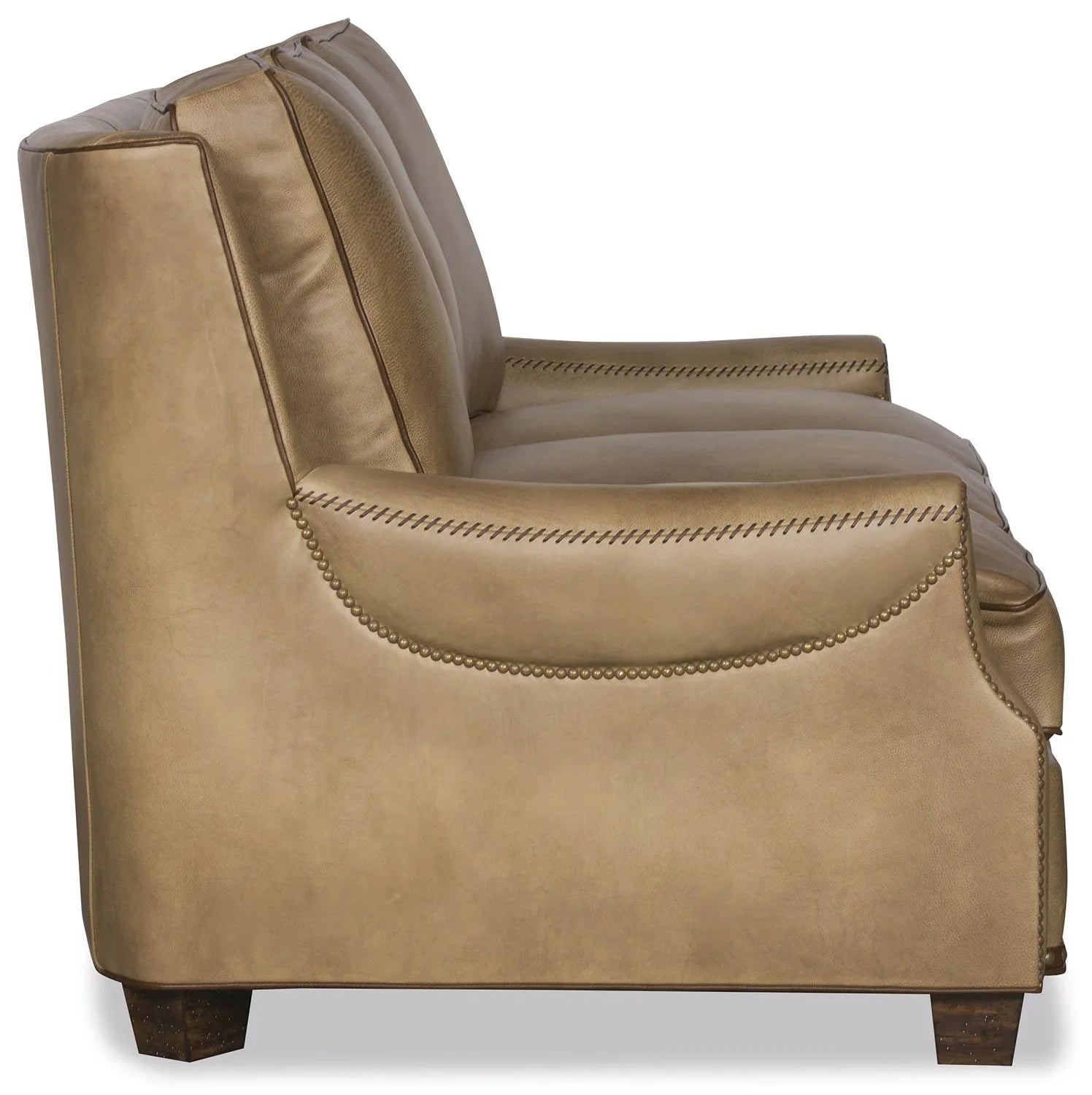 Side of Lakota leather sofa in Desert color - Your Western Decor