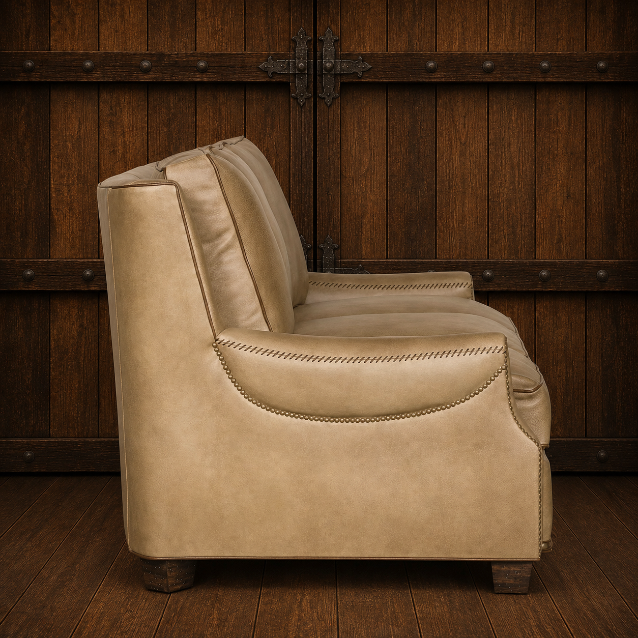 Lakota Desert Leather Sofa Side