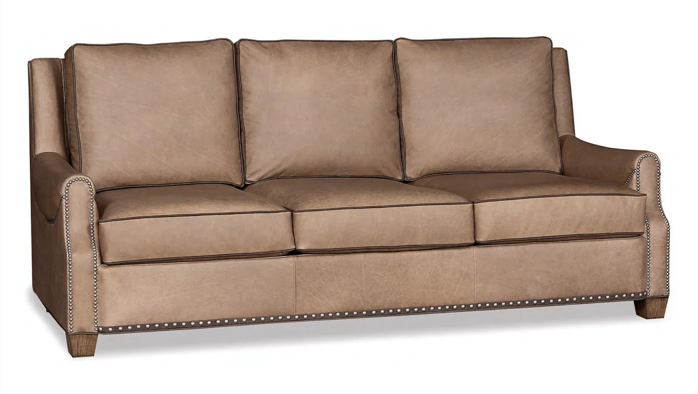 Lakota Luxury Leather American made sofa in sand color - Your Western Decor