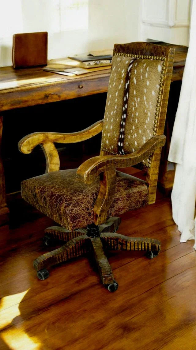 Leather & Axis Office Chair - Your Western Decor