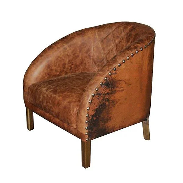 Cassiday Leather Chair with Copper Exterior - Your Western Decor