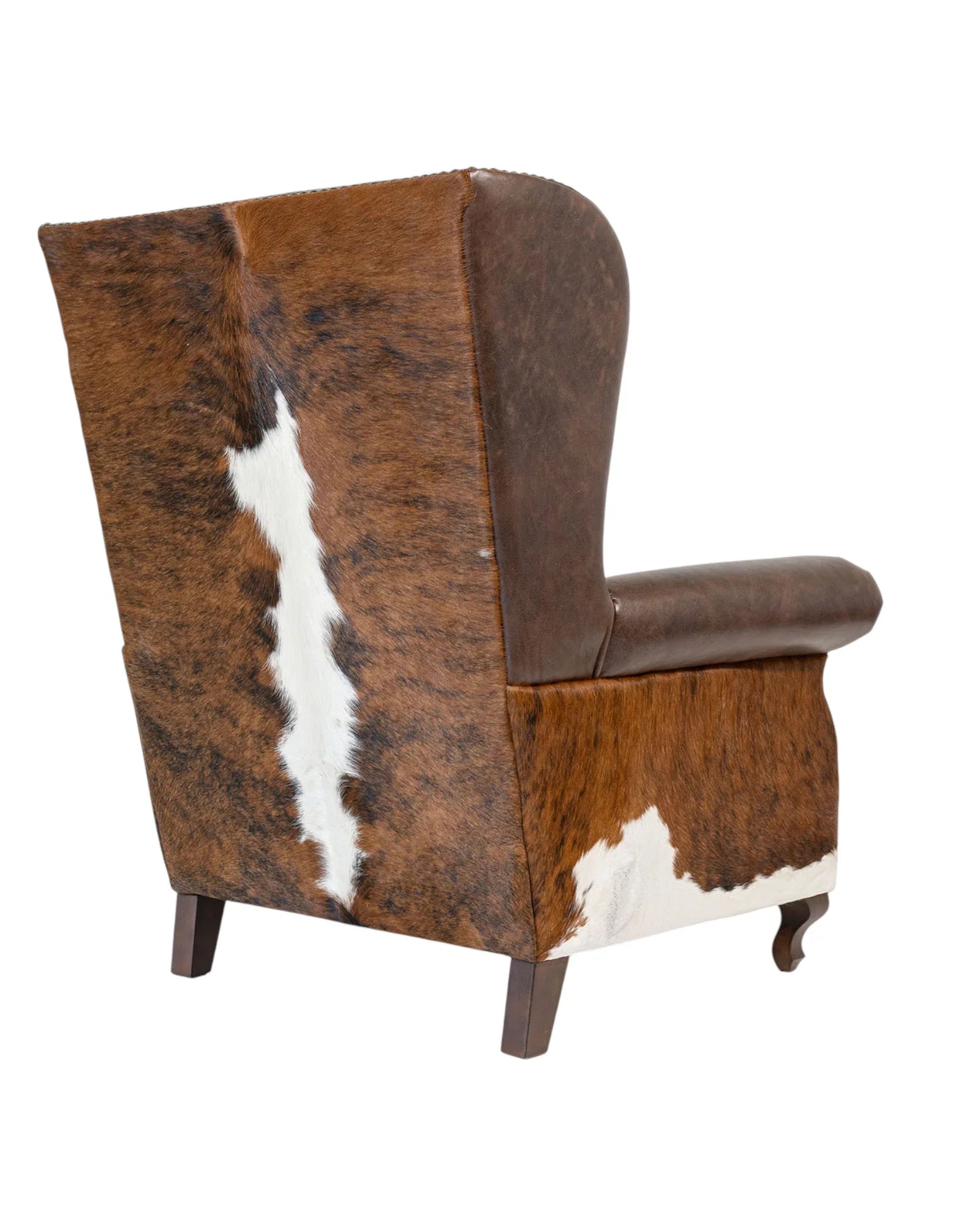 Chair with brown and white cowhide pattern on a white background - Your Western Decor