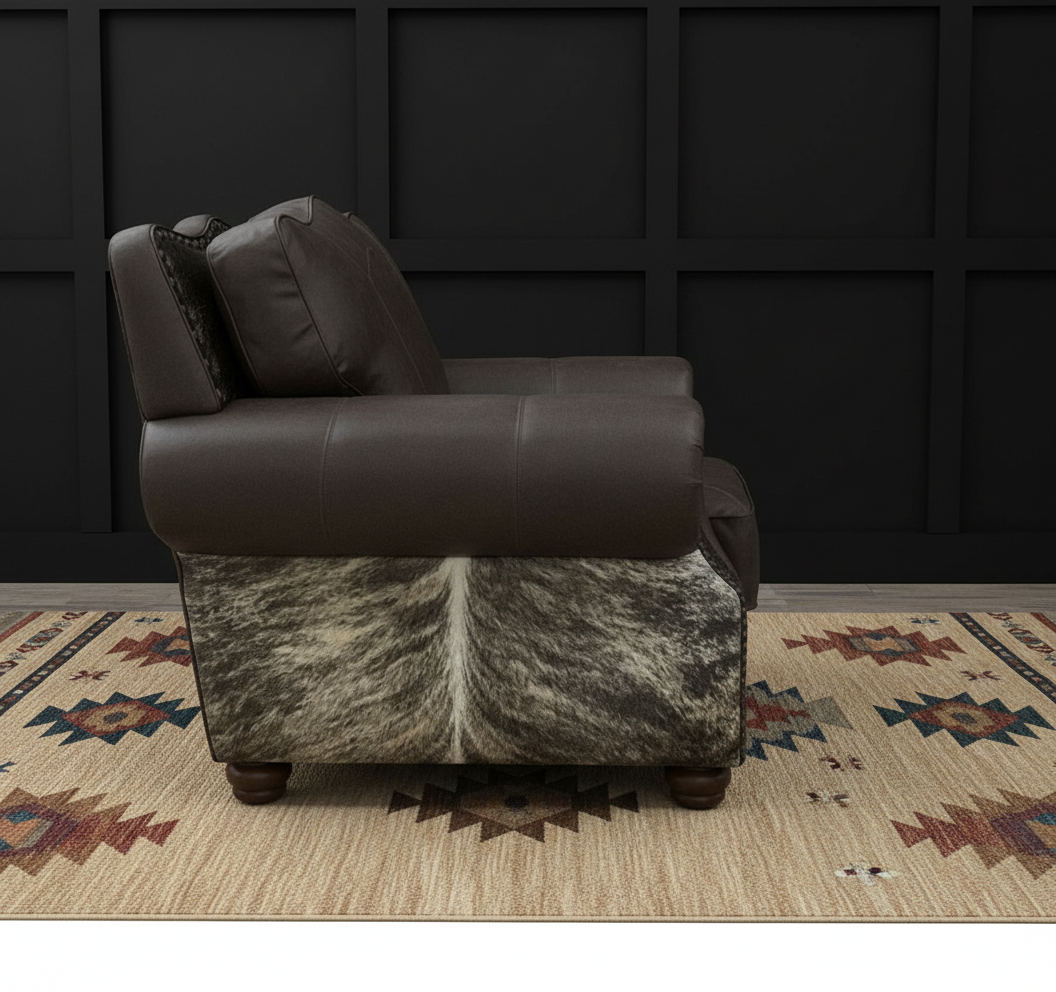 Leazenby leather and cowhide club chair - Your Western Decor