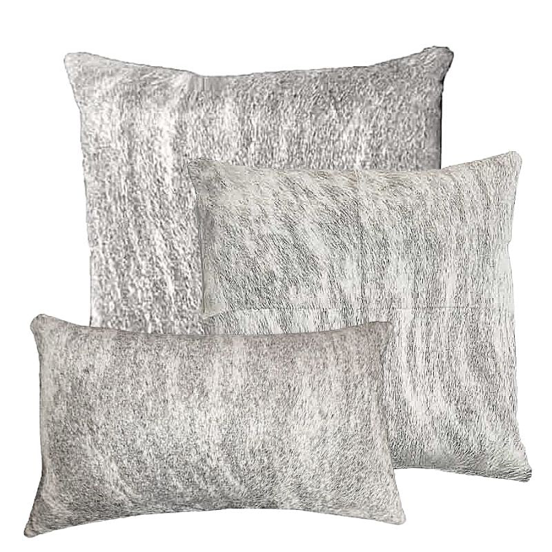 Grey & White Brindle Cowhide Accent Pillows 3 sizes - Your Western Decor