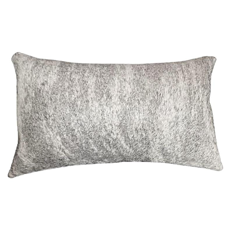 Grey & White Brindle Cowhide Accent Pillows 13x22 - Your Western Decor