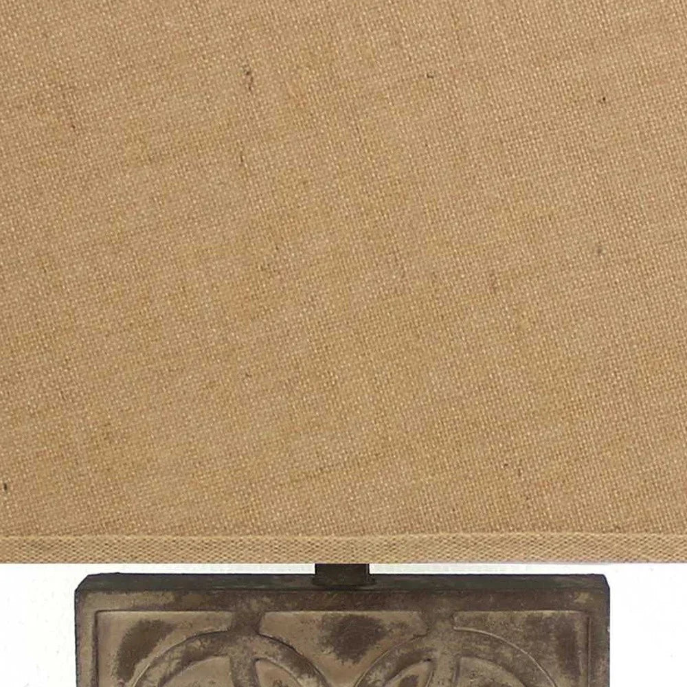 Close detail of khaki linen lamp shade - Your Western Decor