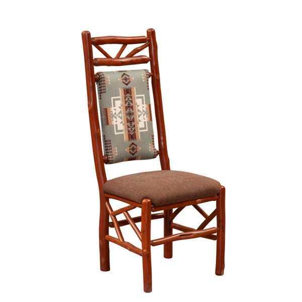 Little chief fabric upholstered hickory twig side chair made in the USA - Your Western Decor
