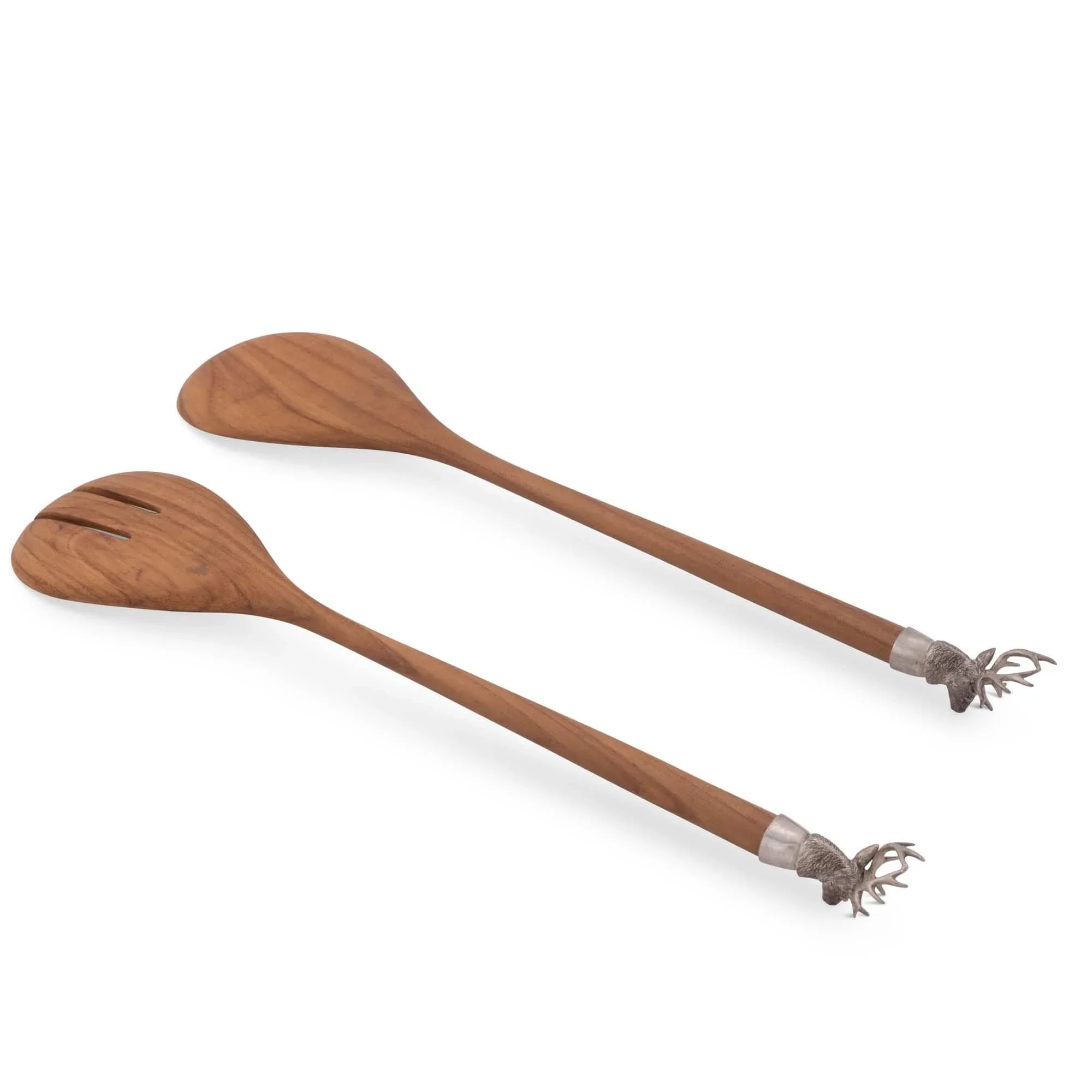 Elk Head Wood Salad Servers - Your Western Decor