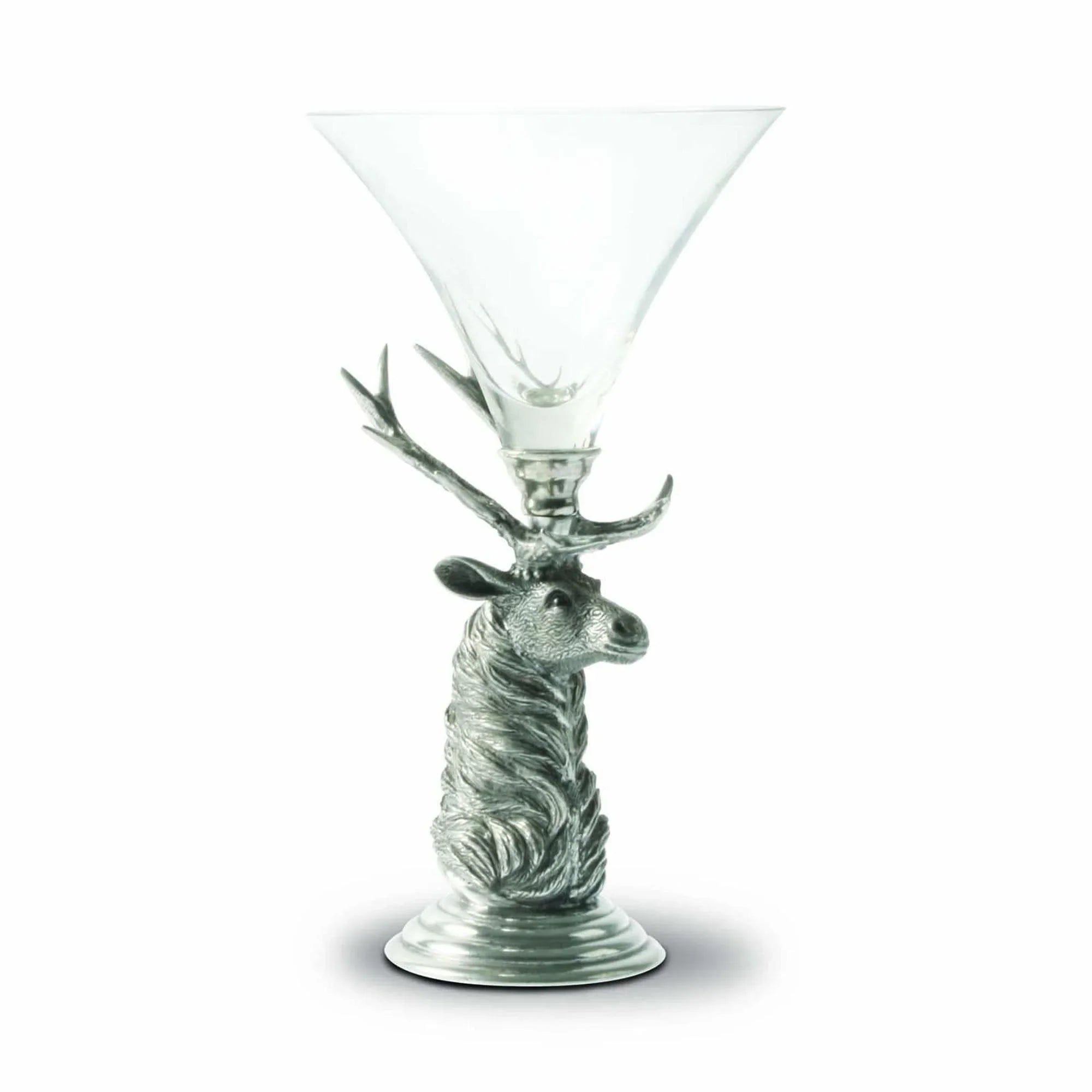 Pewter elk head based cocktail glass - Your Western Decor