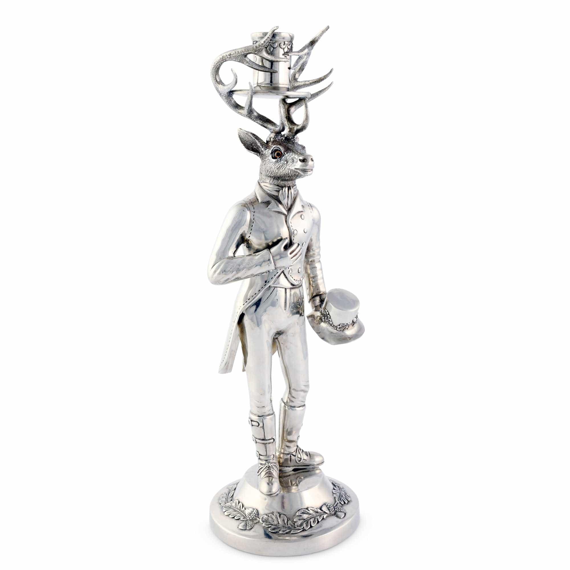 hand crafted gentleman's elk luxury pewter candle holder - Your Western Decor