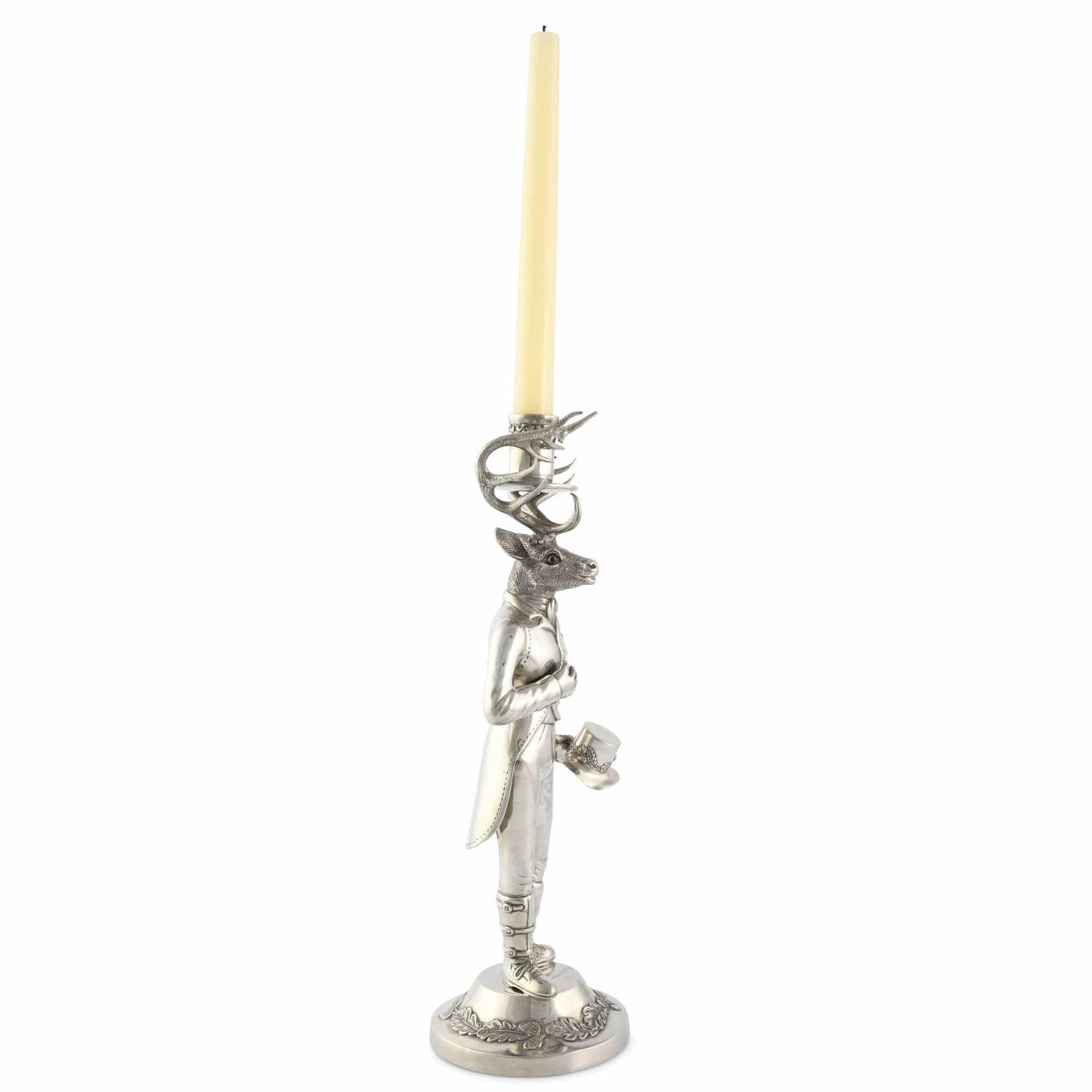 Pewter elk candlestick holder - Your Western Decor