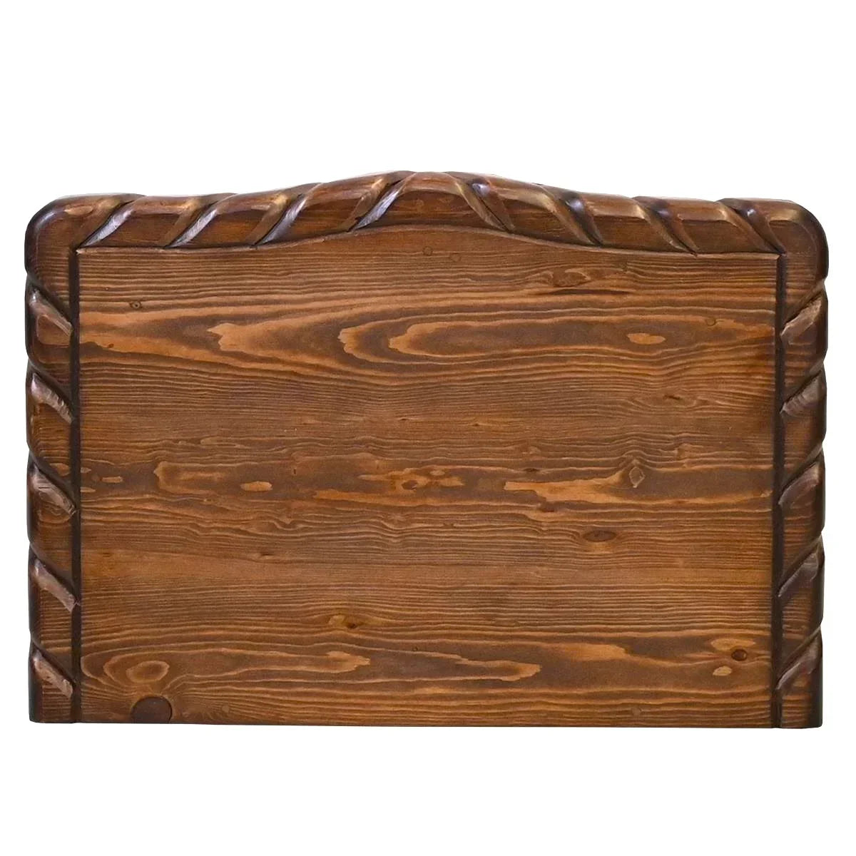 Rope edge carved chest top with bowed front - Your Western Decor