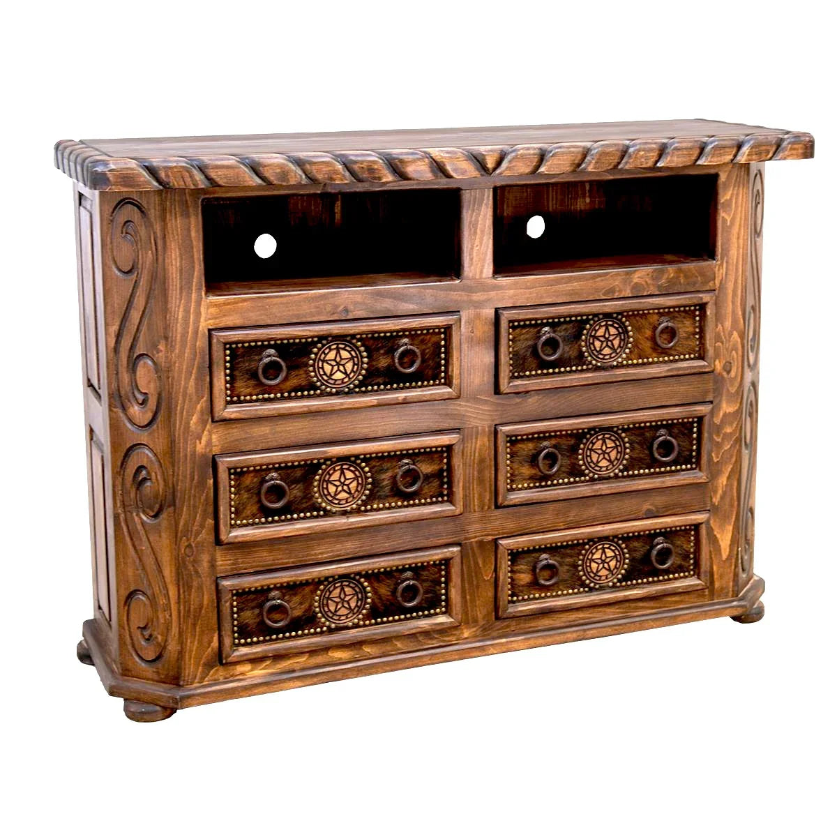 Lonestar cowhide TV dresser - Your Western Decor