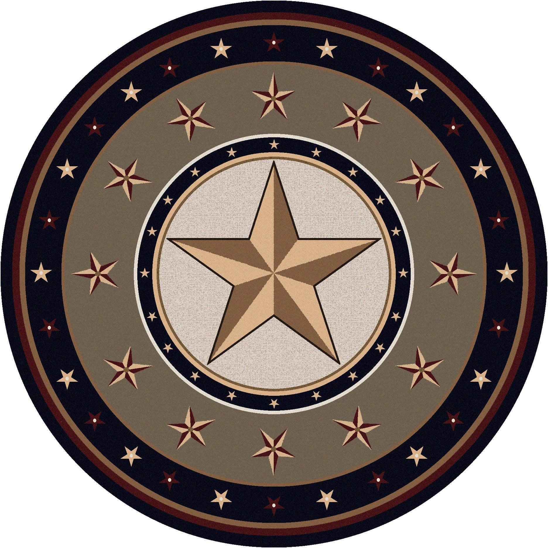 Lonestar Western 8' Round Area Rug - Made in the USA - Your Western Decor