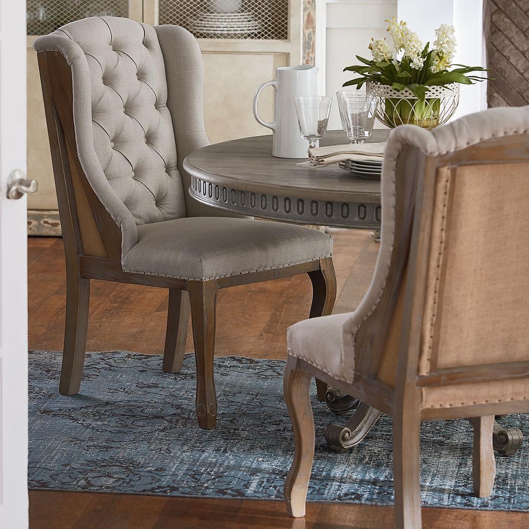 Luxury Tufted Linen Dining Chairs - Your Western Decor