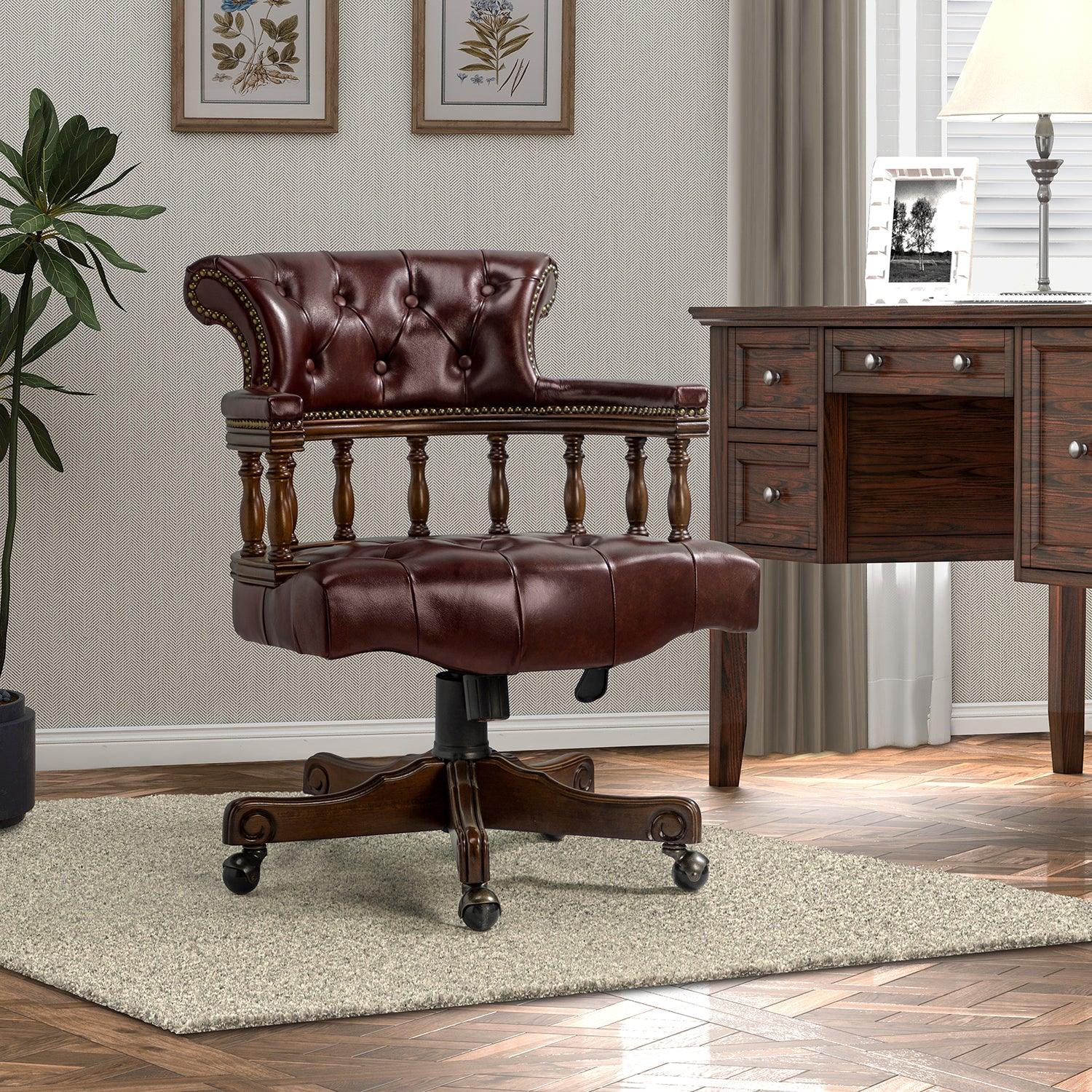 Luxury leather tufted office chair - Your Western Decor