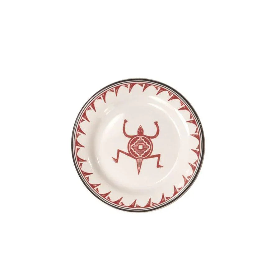 Mimbreño maroon and white bread plate made in the USA - Your Western Decor