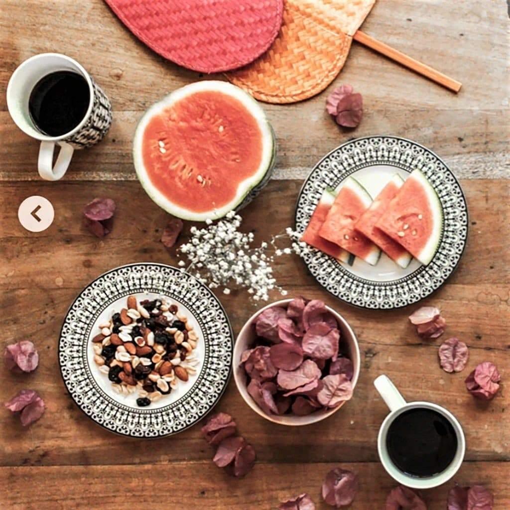 Matriarch Black & White Porcelain Salad Plate. Made in the USA. Your Western Decor.