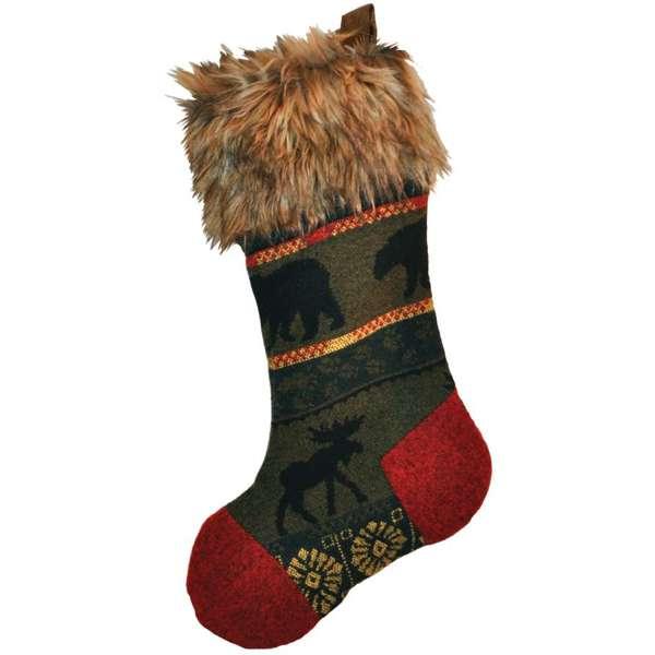American made McWoods Christmas Stocking with Faux Fur Cuff - Your Western Decor