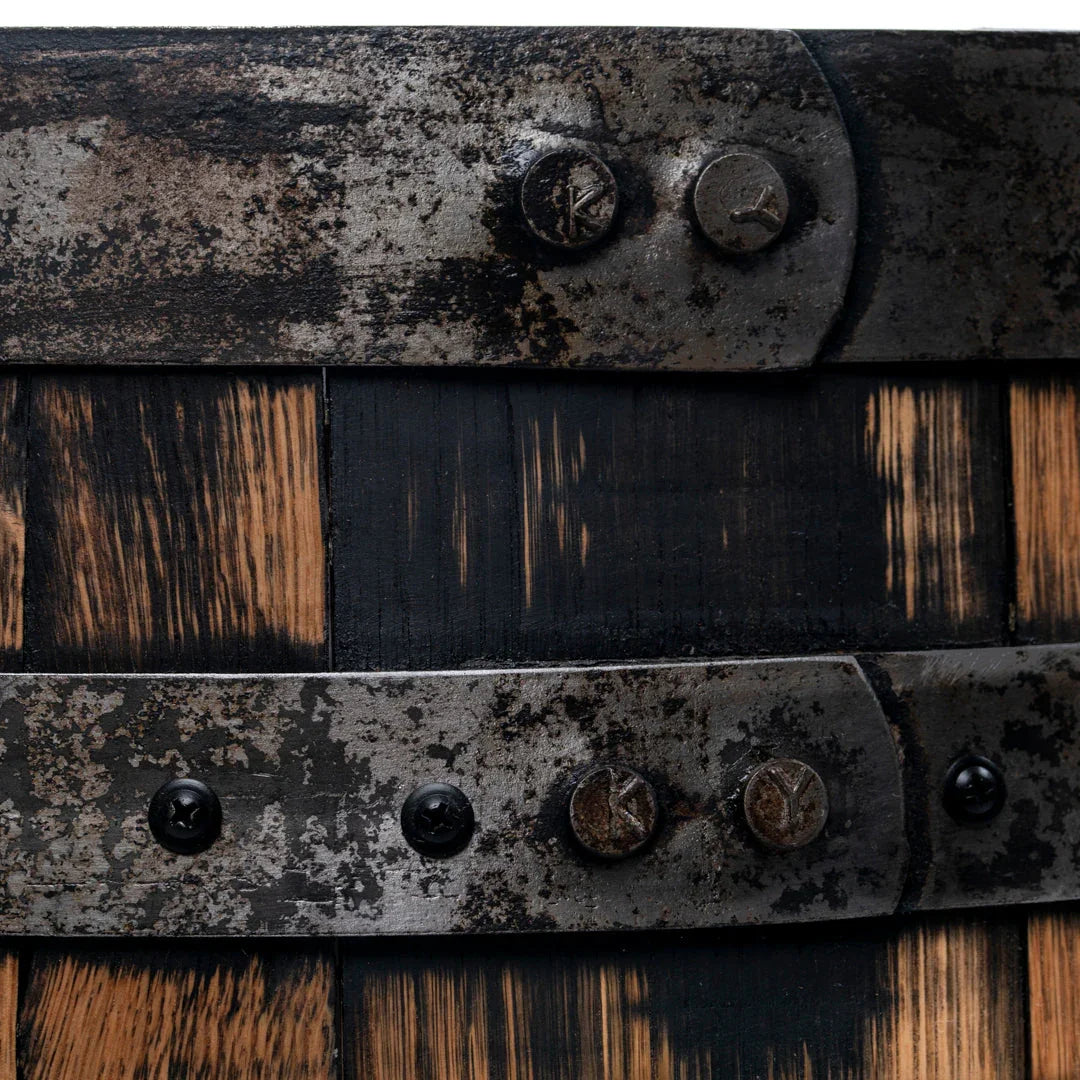 Half Whiskey Barrel Side Table handmade in the USA - Your Western Decor