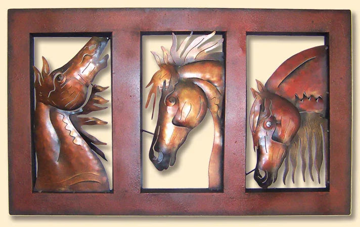 Hand cut metal horse wall display - Your Western Decor
