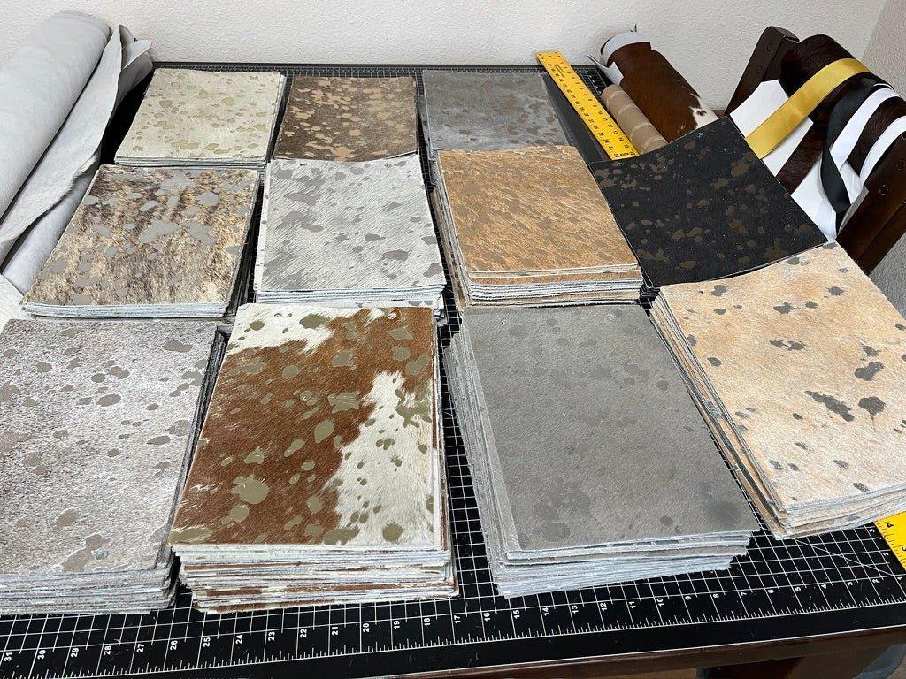 Metallic Acid Wash Cowhide coaster options - Your Western Decor