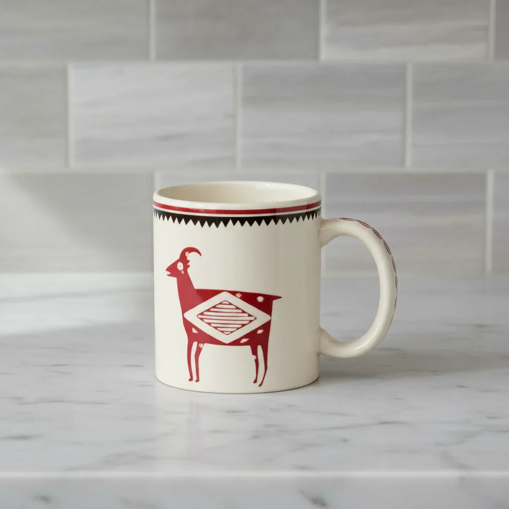Maroon and white Mimbreno Bighorn Sheep Mug made in the USA - Your Western Decor