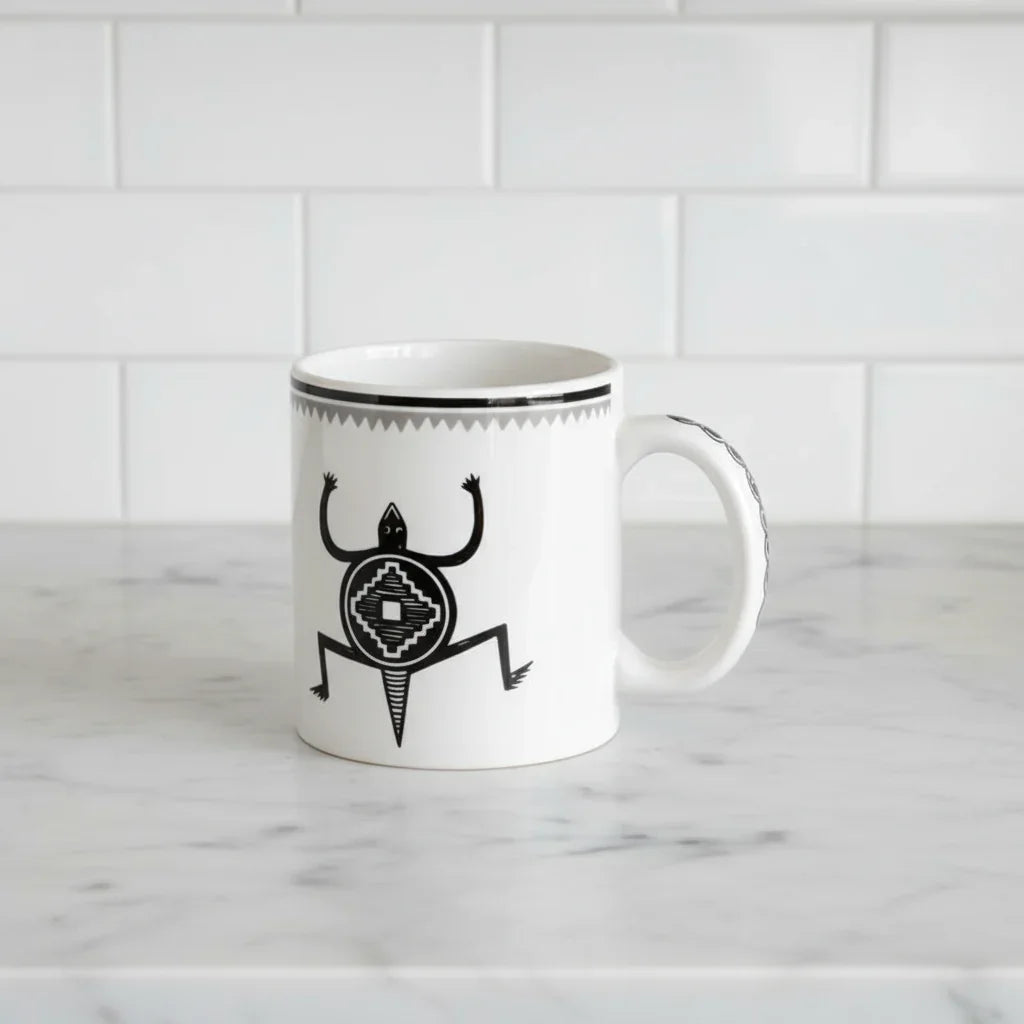 Mimbreno black white lizard mug - Your Western Decor