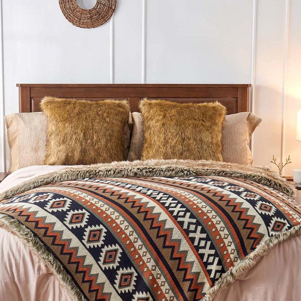 Reversible Mohave Faux Fur Knitted Blankets - Your Western Decor